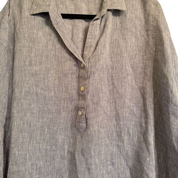 JJill Love Linen Sz‎ M Tunic Top Lagenlook Coastal Cruise Office Casual - Picture 10 of 11